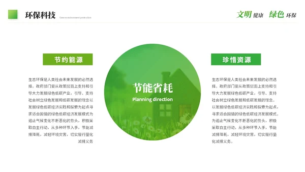 绿色科技风简约绿色环保生态环保宣传培训PPT模板
