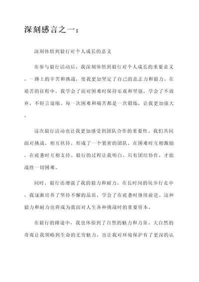 作文毅行后的感言