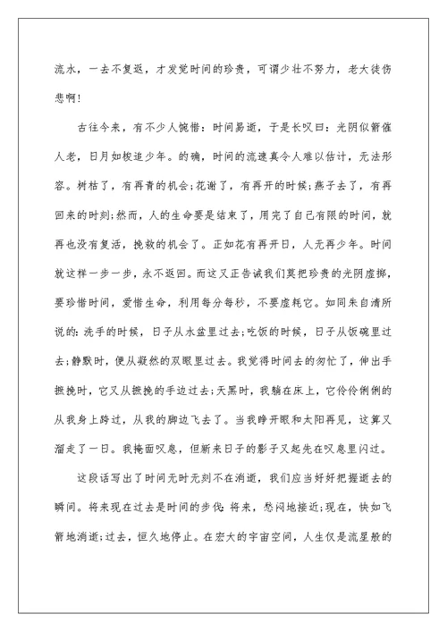 关于珍惜时间演讲稿精选范文