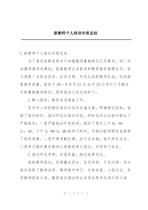 新教师个人培训年度总结.docx