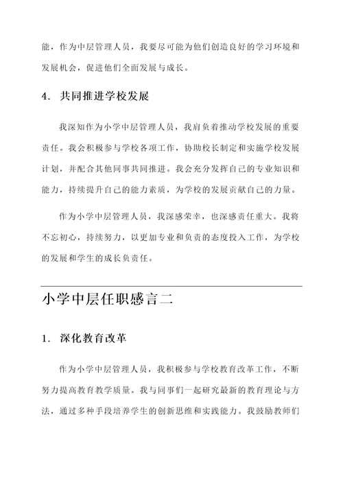 小学中层任职感言