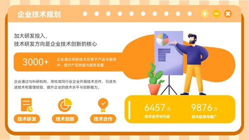 橙色插画风企业行业展会介绍PPT模板