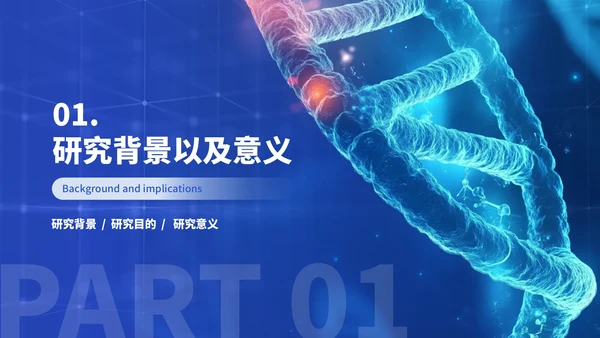 蓝色医疗科技风毕业答辩ppt模板