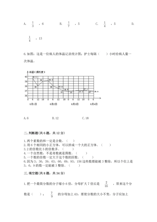 人教版五年级下册数学期末测试卷（名师推荐）word版.docx