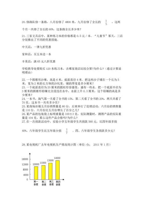 六年级小升初数学解决问题50道及答案1套.docx