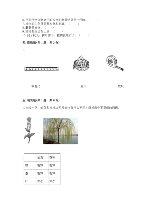 教科版一年级上册科学期末测试卷附答案【实用】.docx