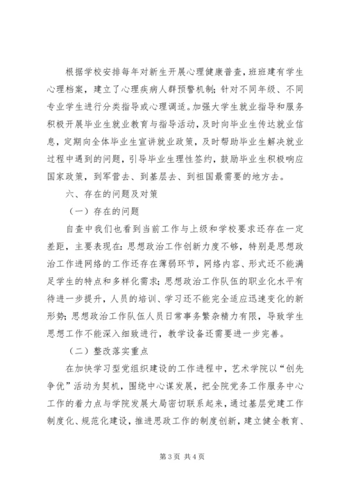 学院思想教育工作考核评估自查报告 (3).docx