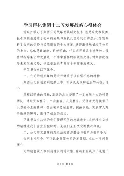 学习巨化集团十二五发展战略心得体会 (3).docx