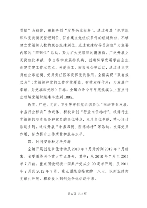 镇党组织和党员创先争优的实施方案.docx