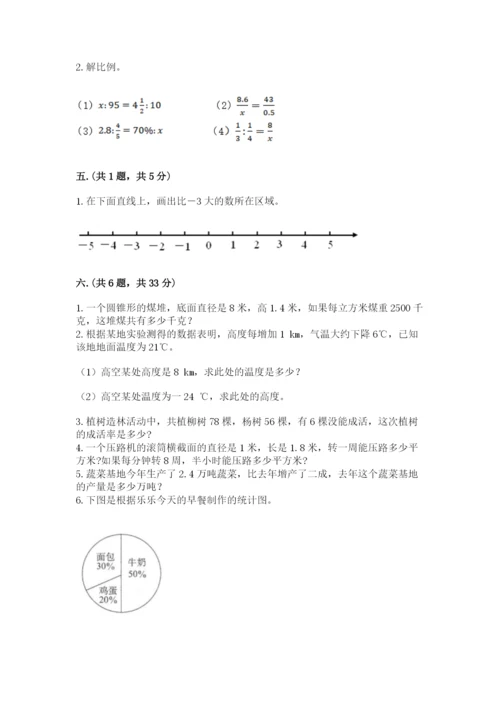 小学六年级数学期末自测题附参考答案【研优卷】.docx