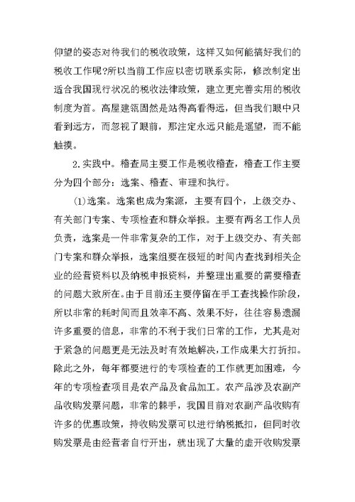 暑期国税局实习报告三篇