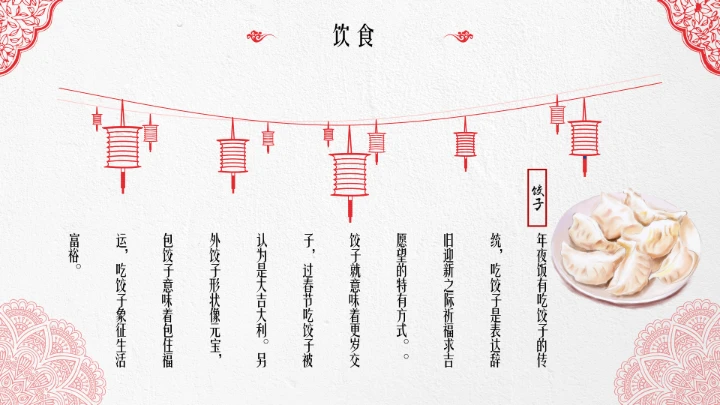 淡雅中国风春节文化习俗介绍PPT模板