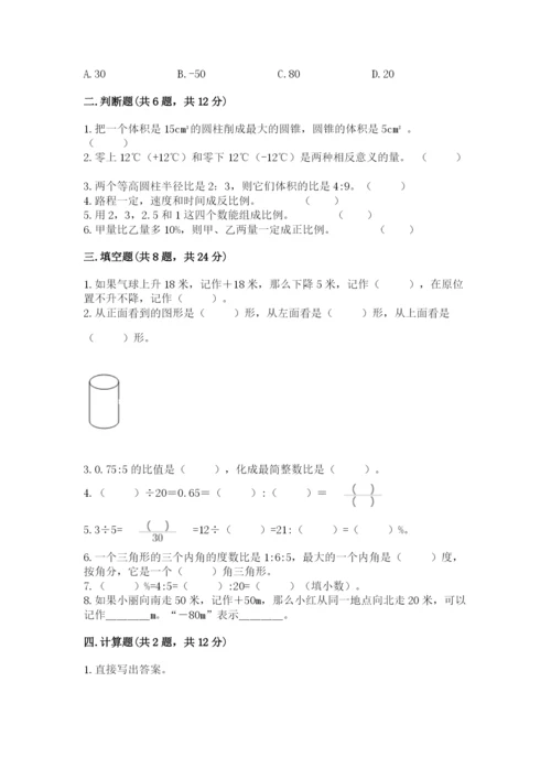 普安县六年级下册数学期末测试卷（能力提升）.docx