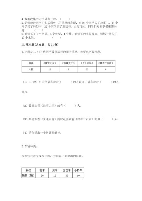 苏教版二年级下册数学第八单元 数据的收集和整理（一） 测试卷参考答案.docx