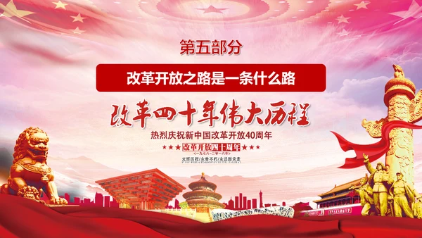 庆祝新中国改革开放四十周年PPT党课课件
