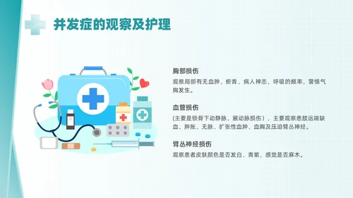 绿色简约锁骨骨折护理查房PPT课件
