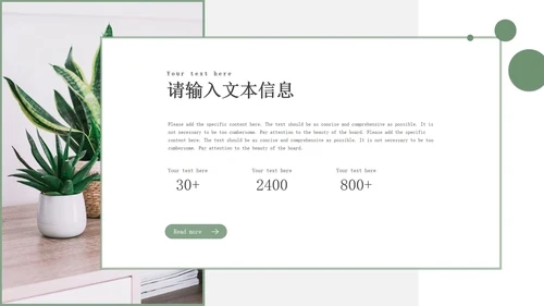 绿色小清新企业总结汇报PPT模板