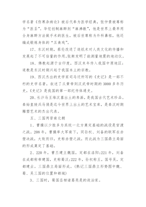 初中历史知识点总结与归纳范文.docx