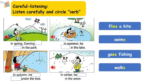 Module 8 Unit 2 Daming flies a kite in the park 课件