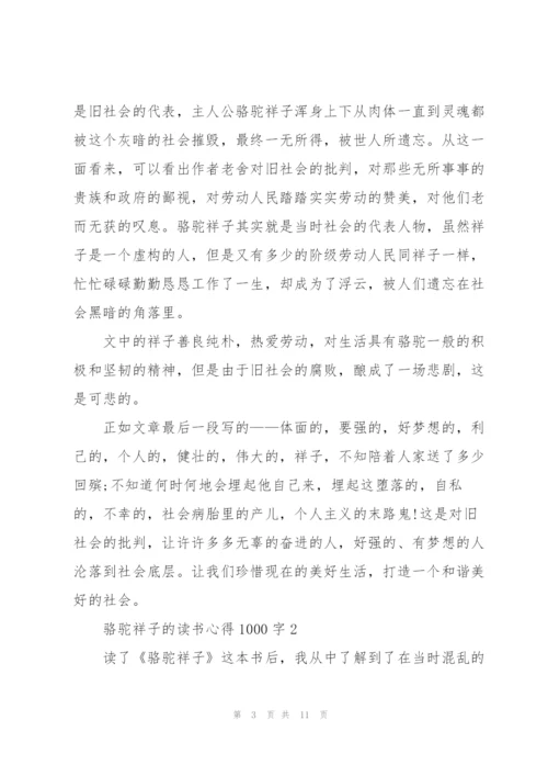 骆驼祥子小说的读书心得1000字5篇.docx