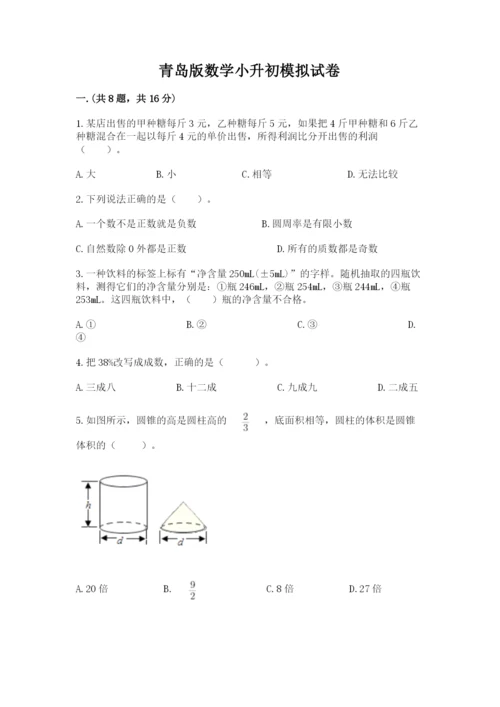 青岛版数学小升初模拟试卷（名师推荐）.docx