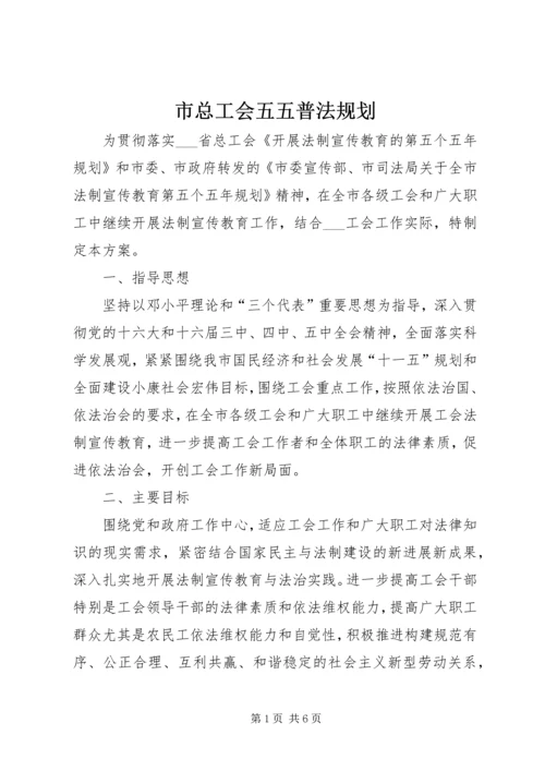 市总工会五五普法规划.docx