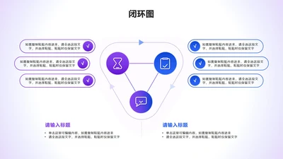 闭环图 - 蓝紫色三角循环PPT单页