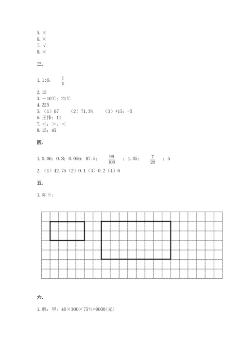 小学毕业班数学检测题附参考答案【精练】.docx