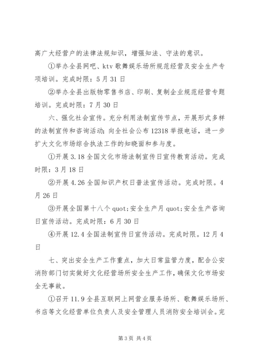 文化执法XX年工作计划.docx