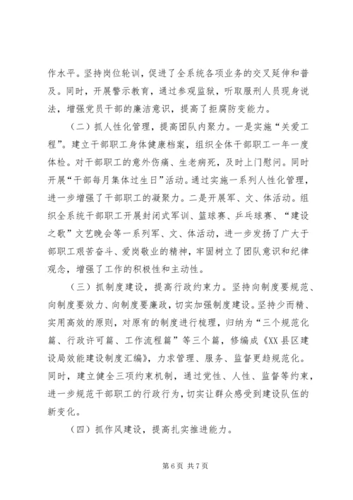 县建设局树行业形象让群众满意工作经验.docx