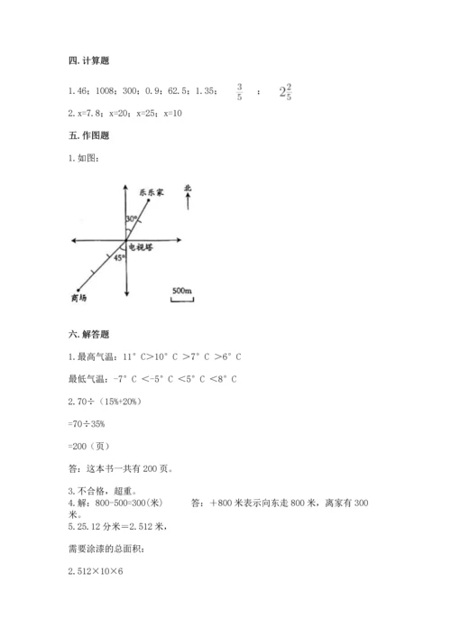 小学数学试卷六年级下册期末测试卷附参考答案【模拟题】.docx