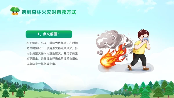 绿色清新卡通儿童321世界森林森林防火知识培训主题班会PP世界森林日
