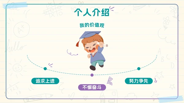 绿色实景卡通小学班长竞选带内容PPT模板