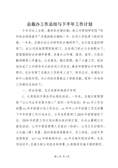 总裁办工作总结与下半年工作计划.docx