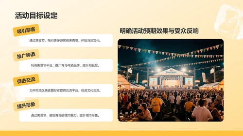 橙色摄影风青岛啤酒与美食节旅行计划PPT模板