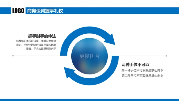 蓝色商务谈判企业培训合作共赢PPT模板