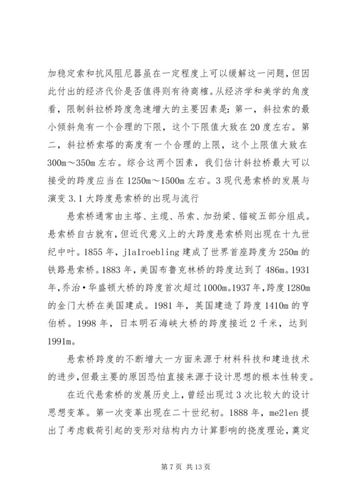 大跨度桥梁的发展趋势调研报告.docx