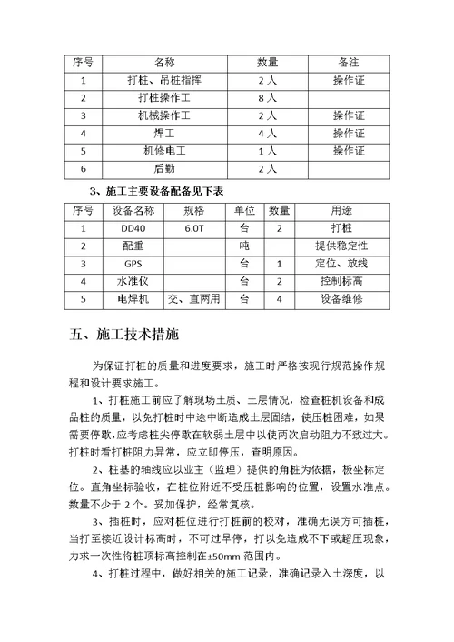 U型板桩专项施工专业技术方案