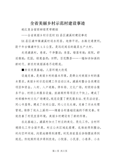 全省美丽乡村示范村建设事迹.docx