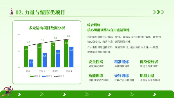 绿色3D风全民健身推广PPT模板