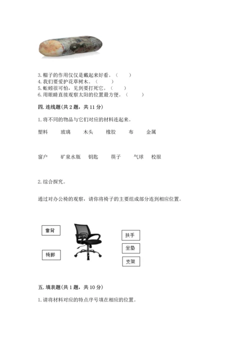 教科版二年级上册科学期末测试卷a4版打印.docx