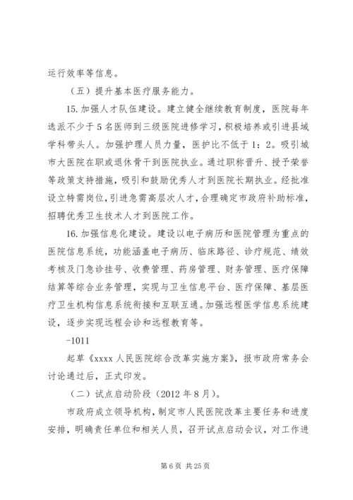长沙级公立医院综合改革实施方案 (4).docx