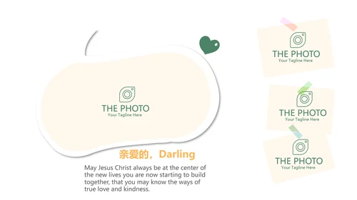 手绘唯美花圈小清新旅行电子相册PPT动态模板