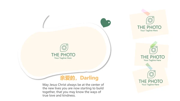 手绘唯美花圈小清新旅行电子相册PPT动态模板