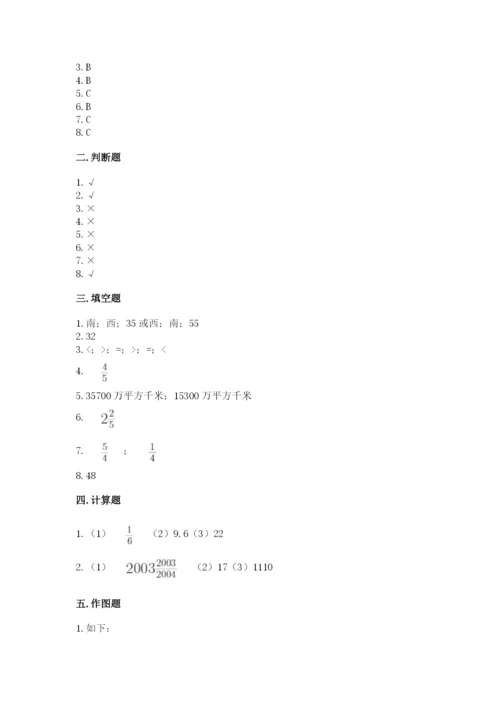 人教版六年级上册数学期中测试卷带答案（培优b卷）.docx