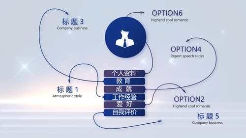 蓝色大气企业公司宣传动态PPT模板