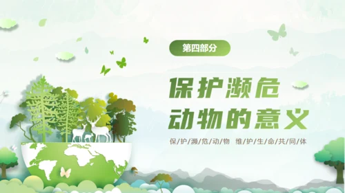 保护濒危动物，拯救美好生命通用PPT模板