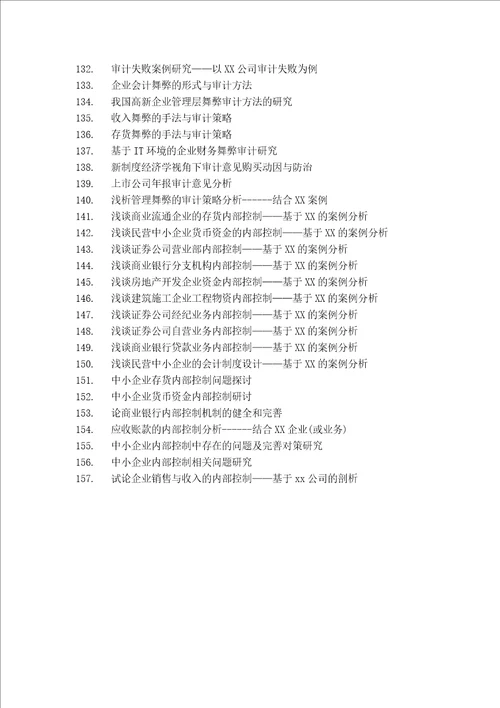 论文选题参考审计学
