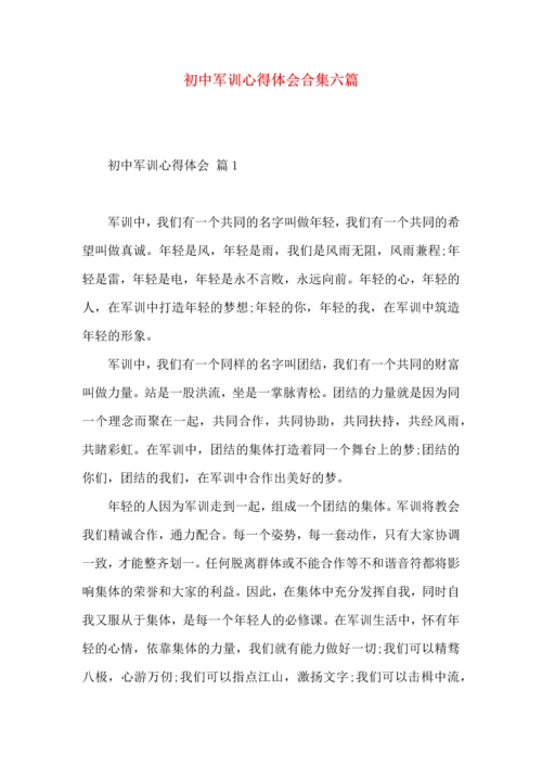 初中军训心得体会合集六篇（一）.docx