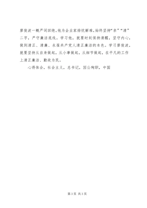 学习廖俊波精神心得体会学习廖俊波精神争当合格好干部.docx